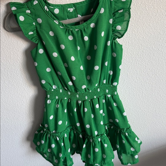 Janie and Jack Green Polka Dot Dress - Picture 3 of 5